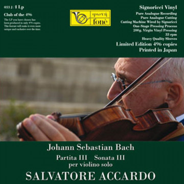 Salvatore Accardo - J.S. Bach - Partita III / Sonata III per violino solo - Vinile