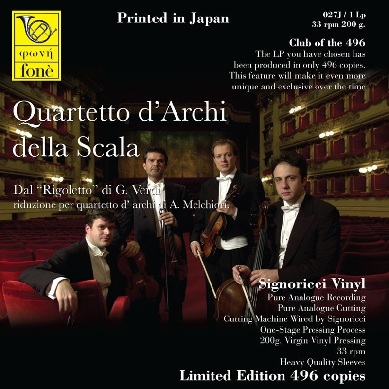 G. Verdi - Dal "Rigoletto" riduzione per quartetto d'archi