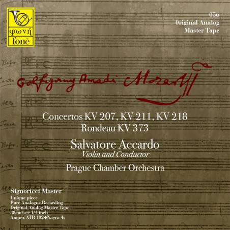 Salvatore Accardo, Mozart - Concertos KV 207, 211, 218 (TAPE)